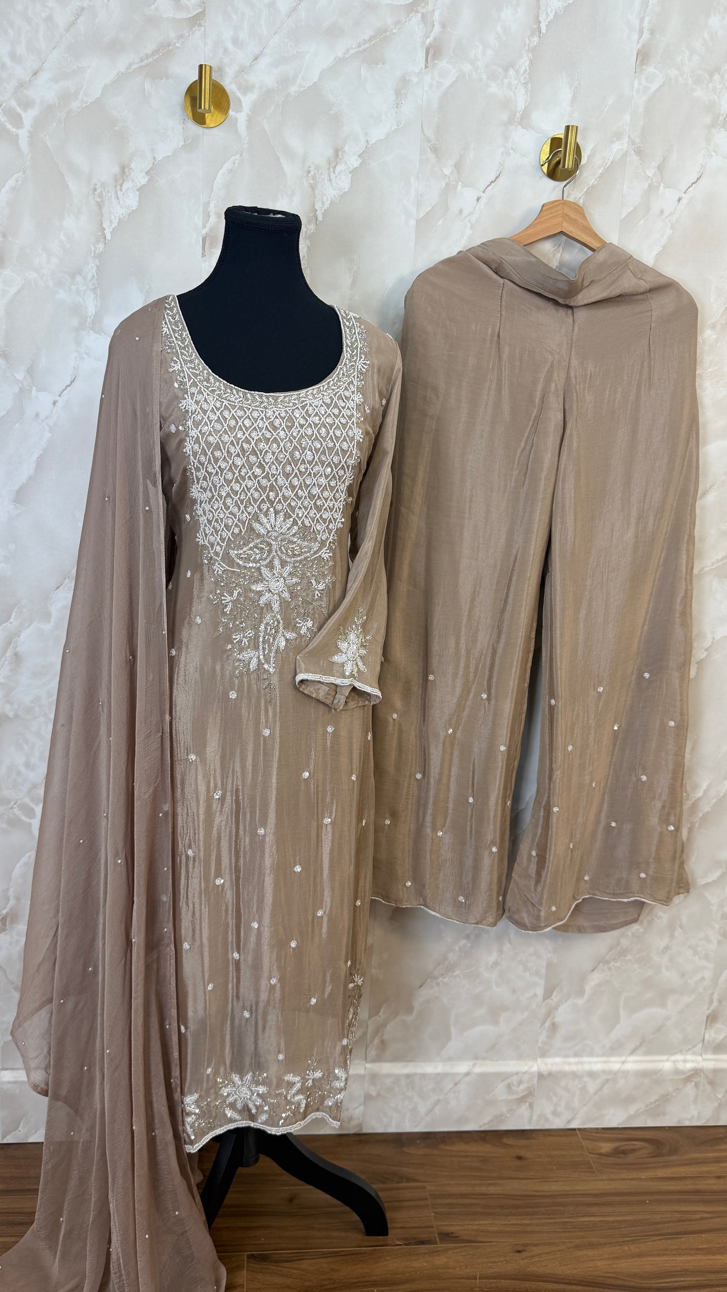 Pure chinnon plazo suit