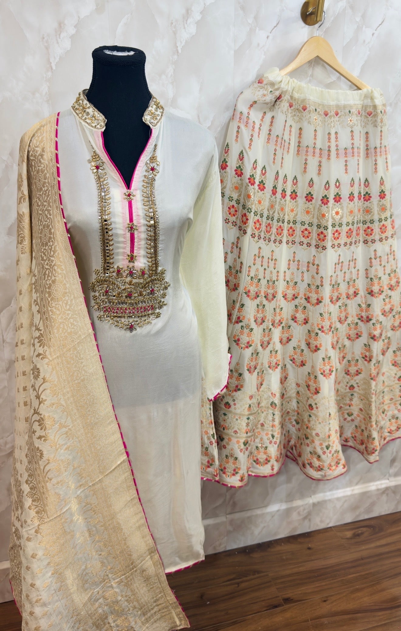 Semi stitched skirt suit