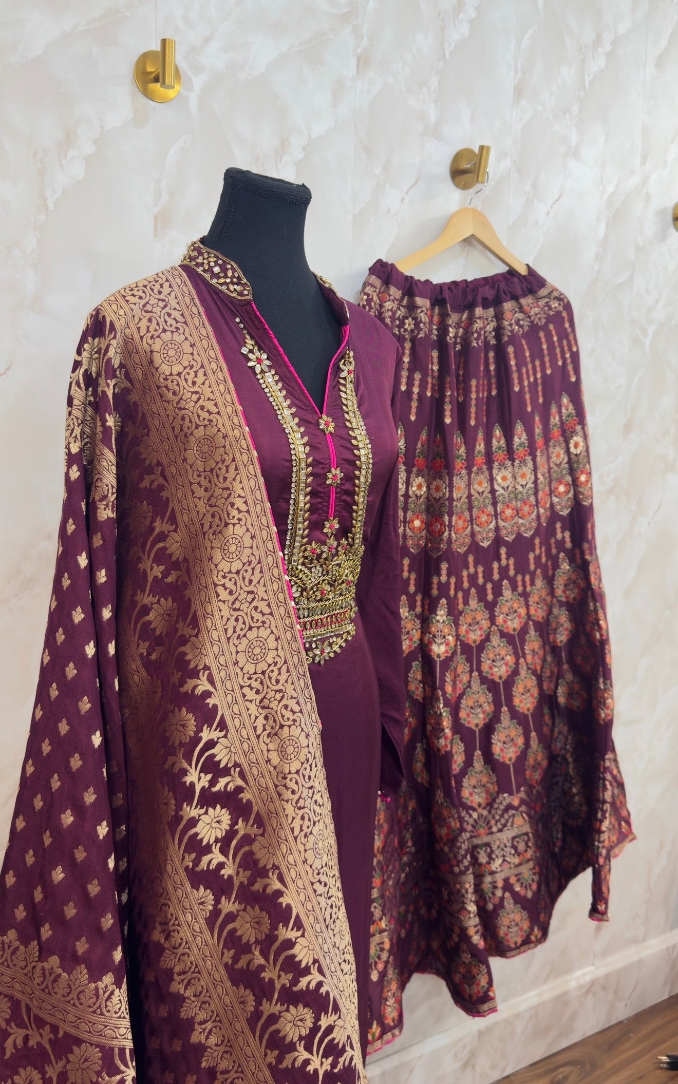 Semi stitched skirt suit