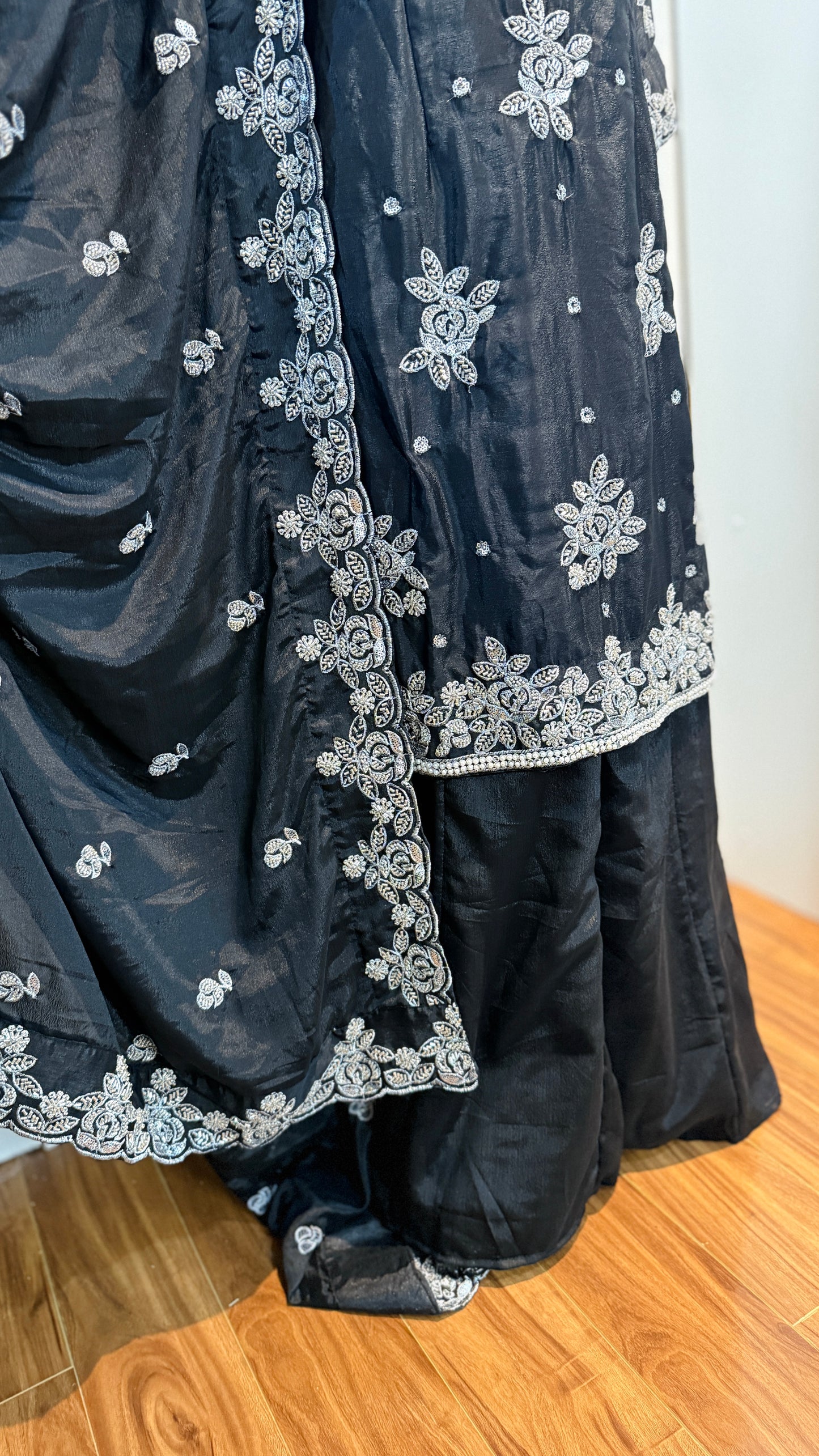 Black party wear sharara suit