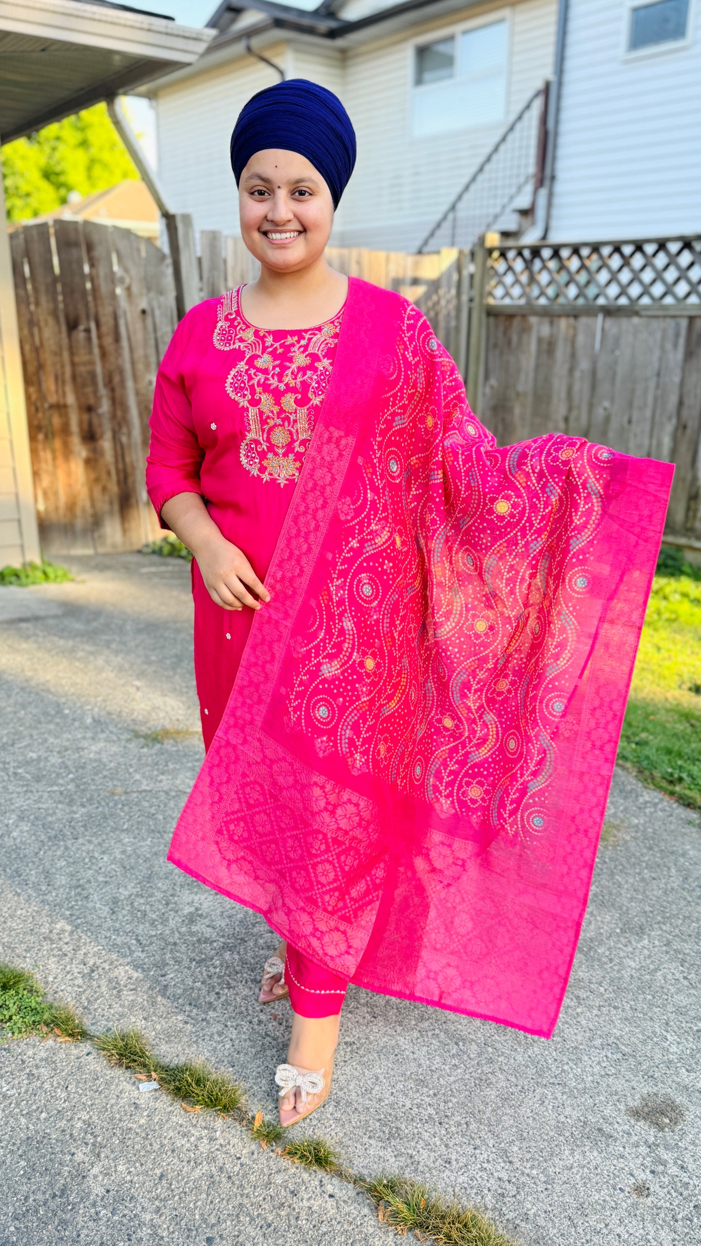 Silk suit with banarasi duptta