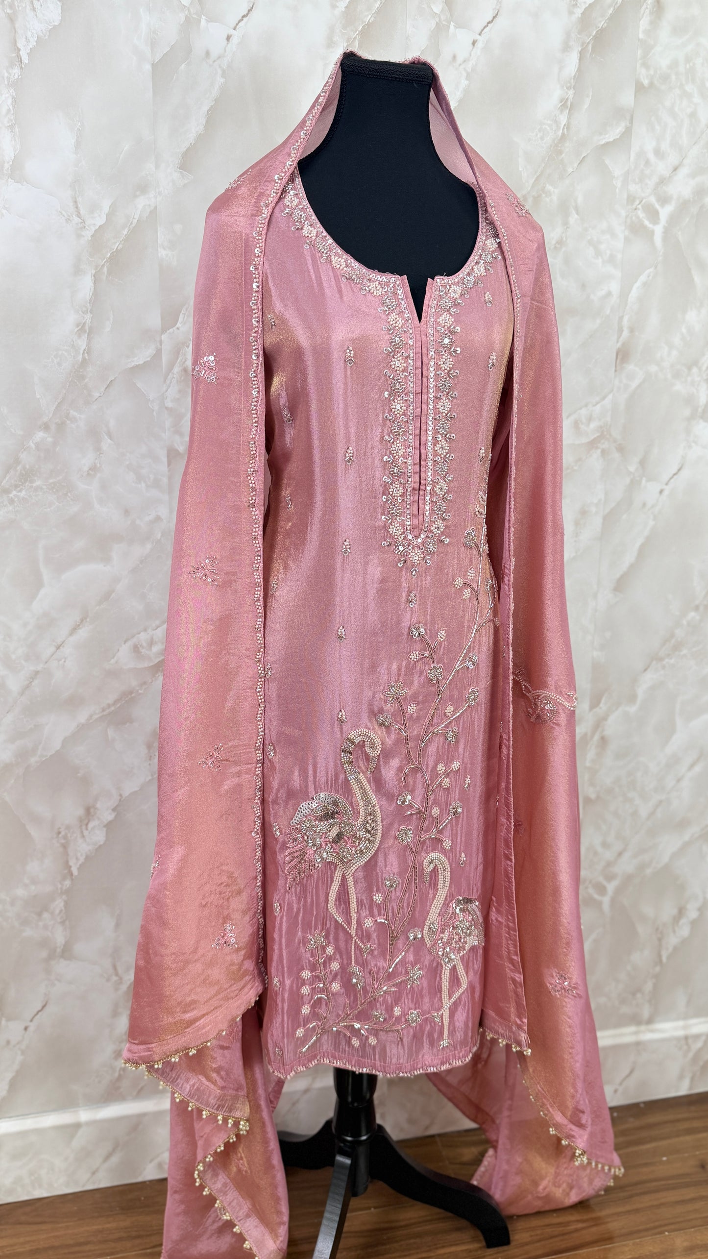 Shimmer tissue hand work suit