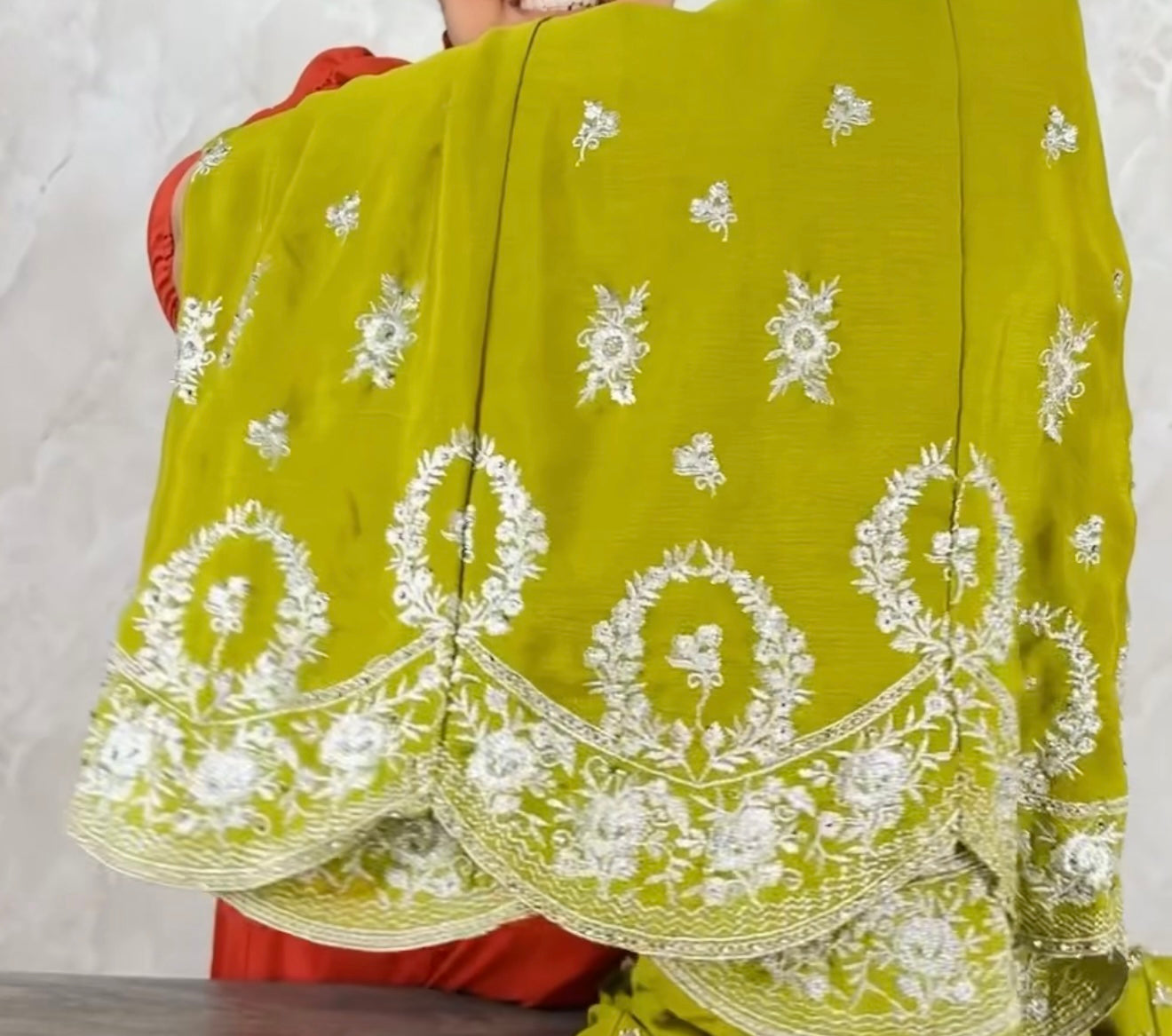 Heavy party wear sharara suit with chiffon duptta