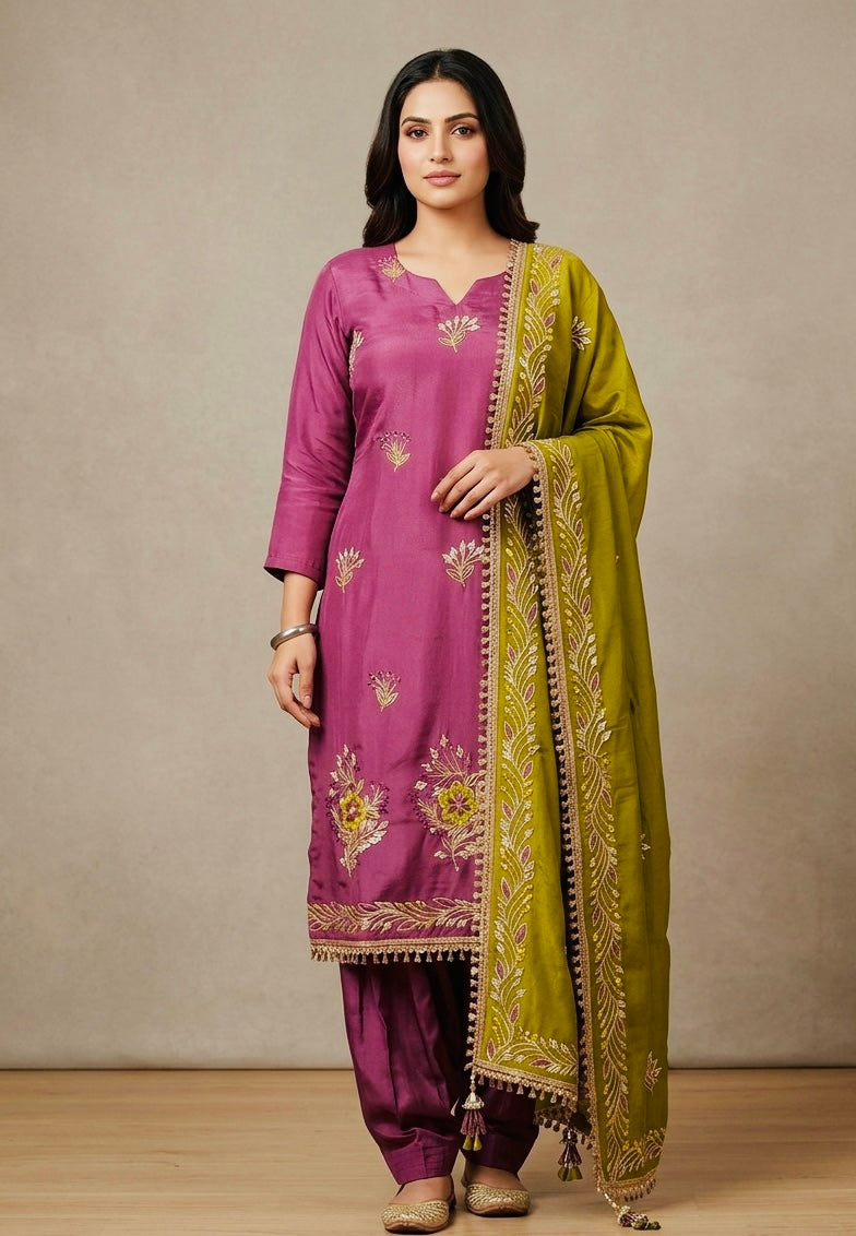 Pure organza salwar suit with beautiful gotta patti and thread work