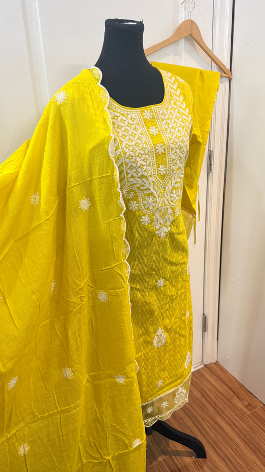 Pure cotton thread work suit