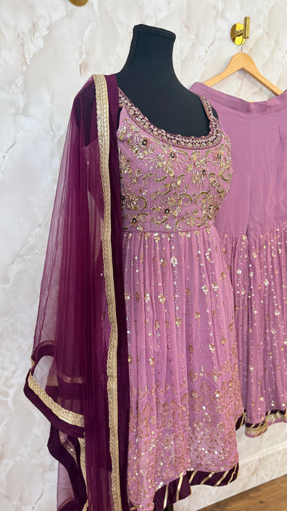 Heavy party wear peplum suit