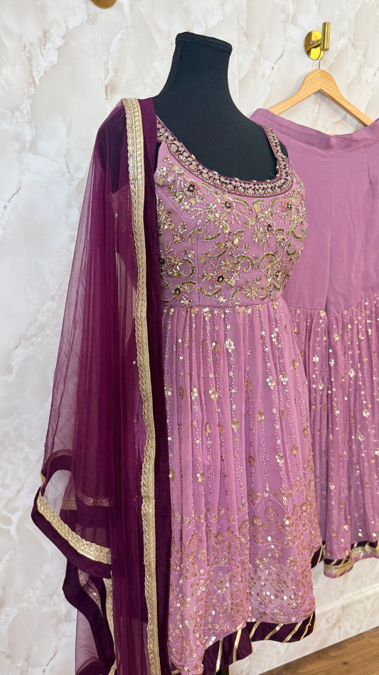 Heavy party wear peplum suit