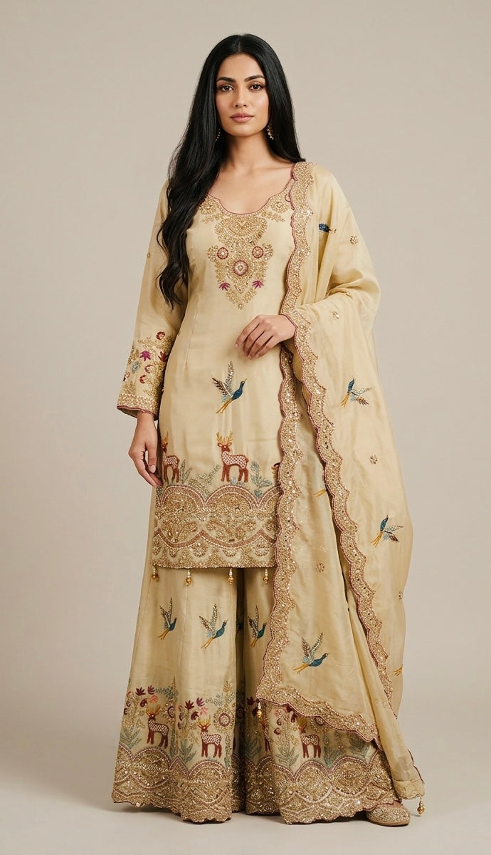 Heavy party wear sharar suit SF617