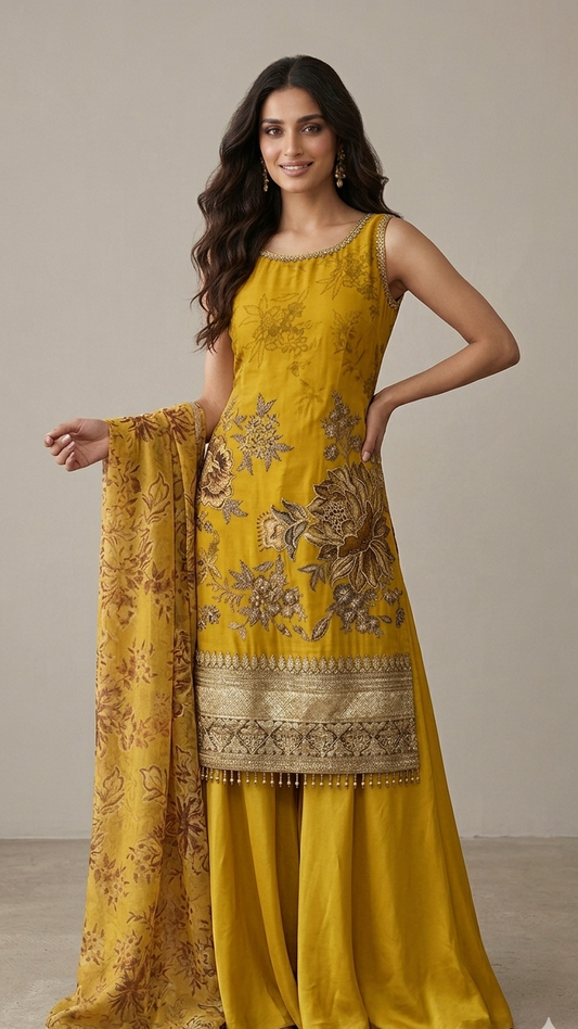 Floral sharara suit