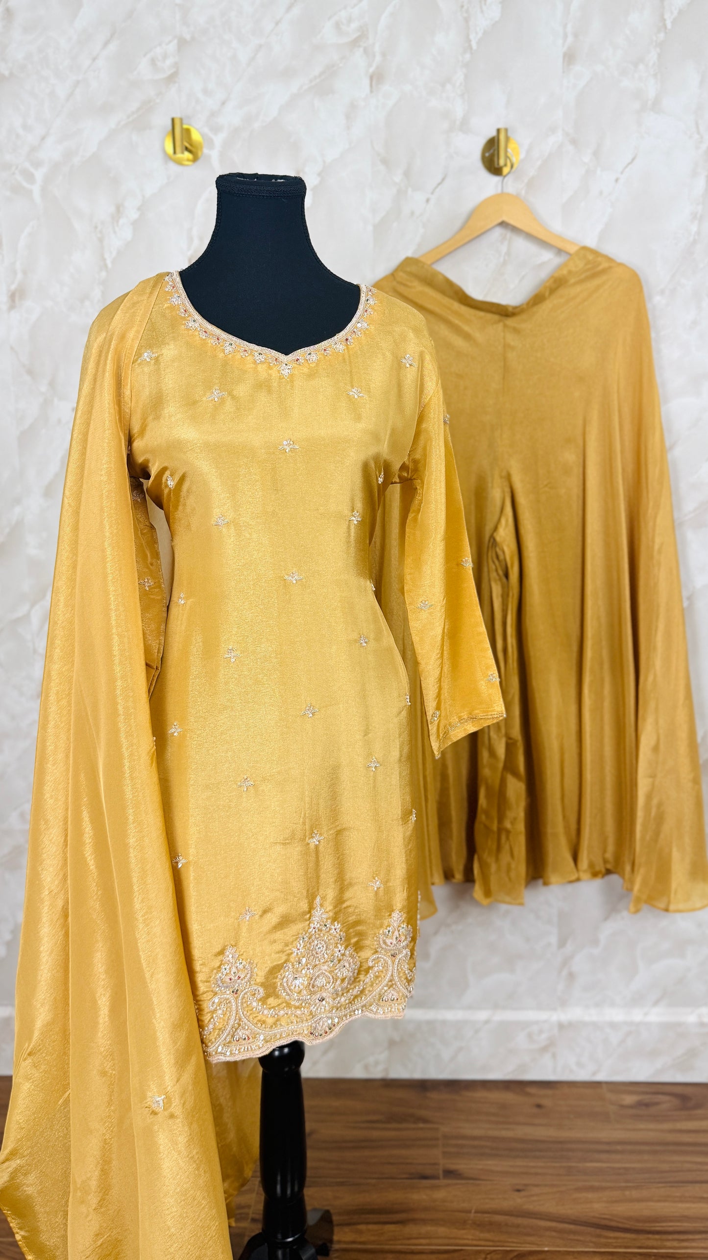 Dabka work sharara suit