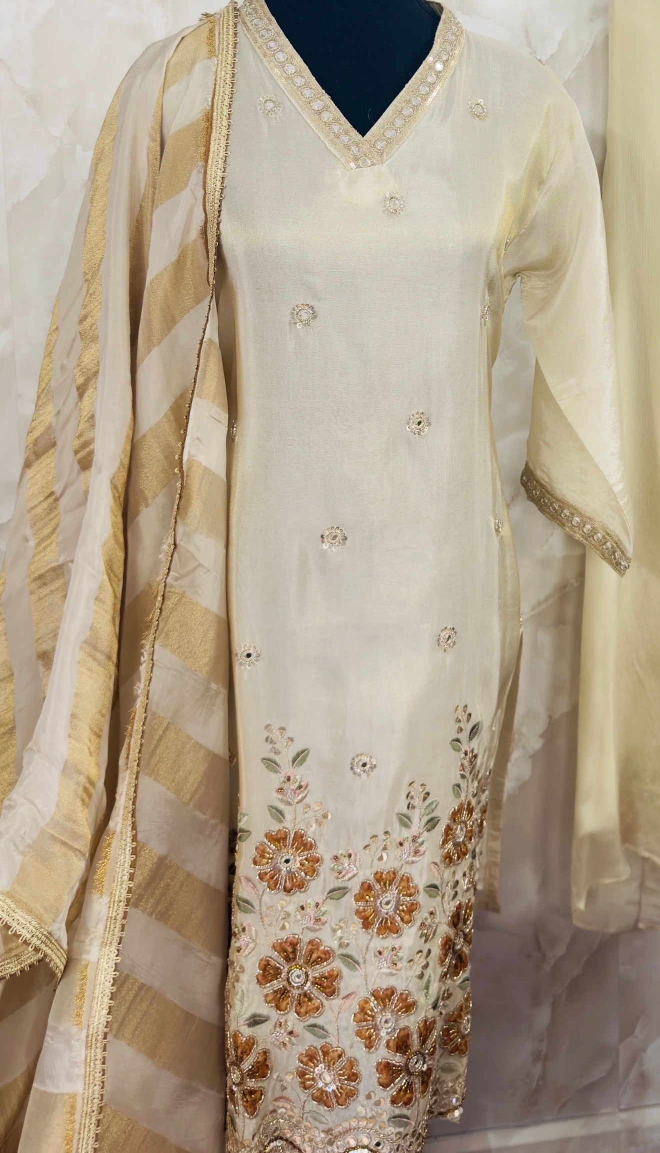Shimmer silk plazzo suit SF414