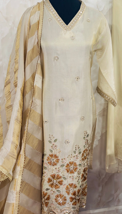 Shimmer silk plazzo suit SF414