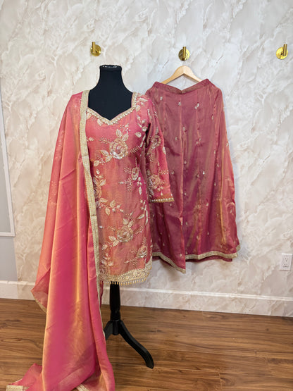 Shimmer embroidered suit