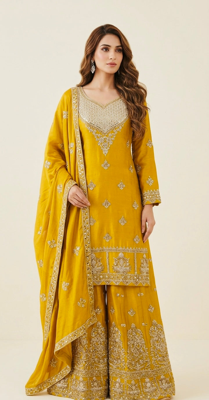 Partywear heavy sharara suit SF508
