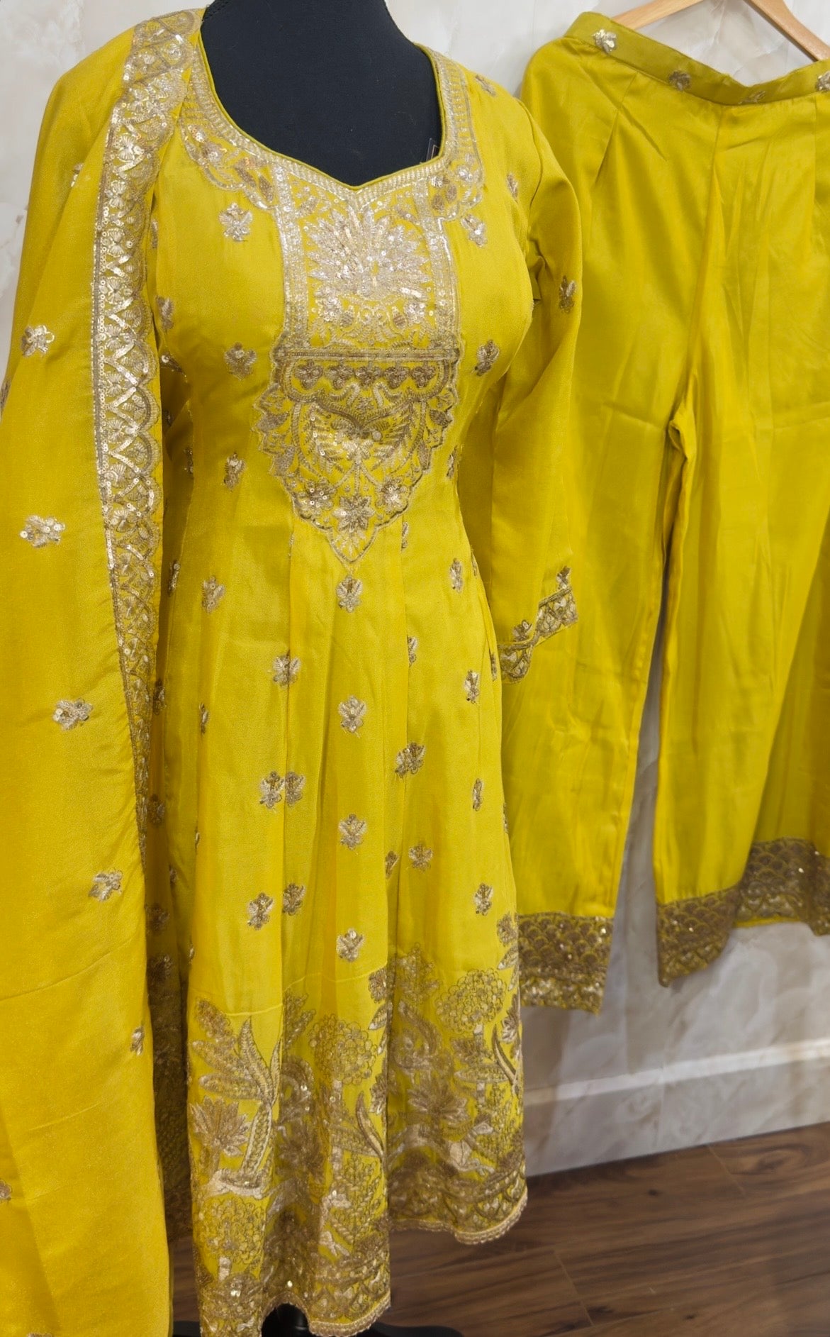 Shimmer silk party wear sharara suit SF446