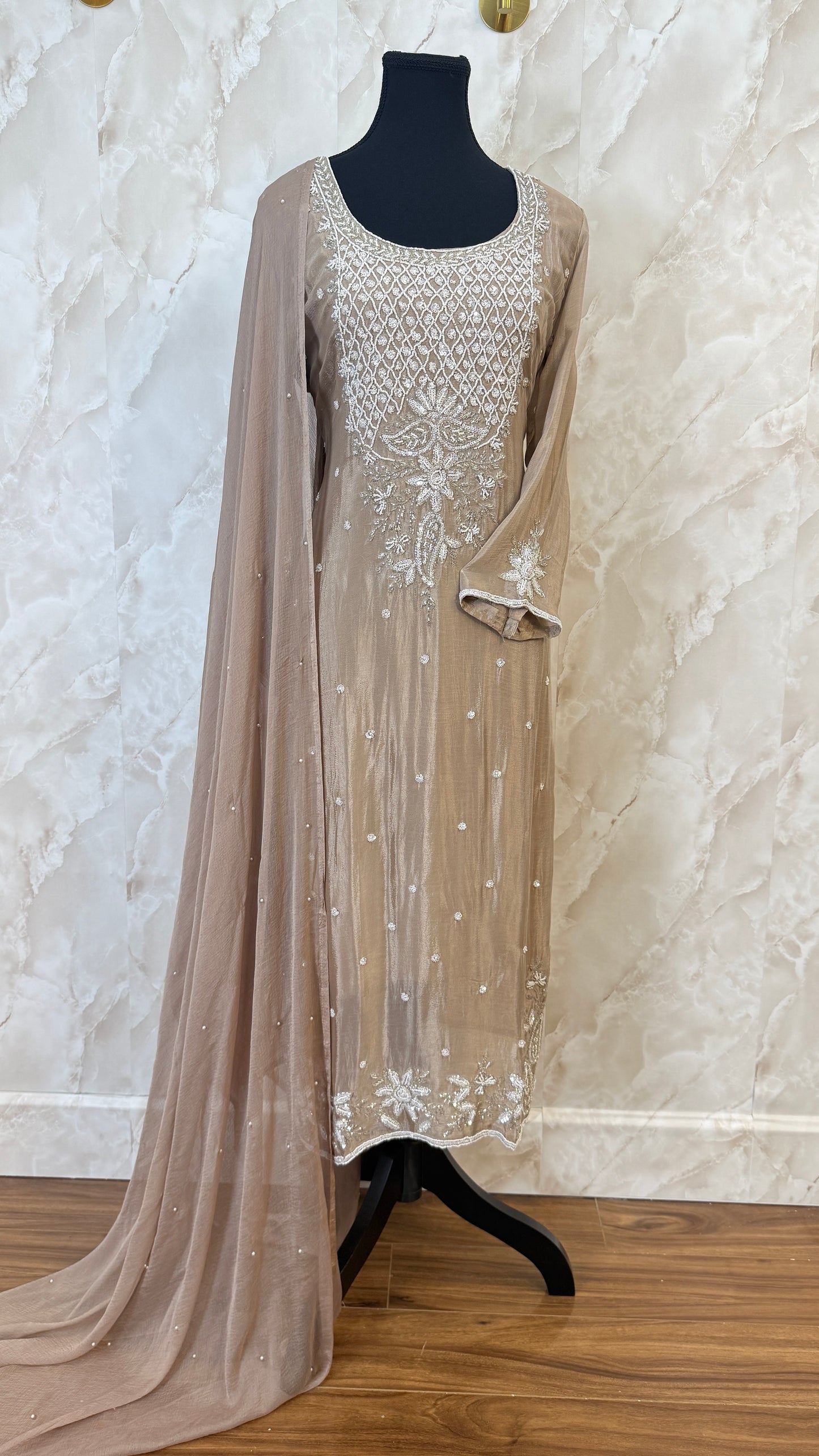 Pure chinnon plazo suit