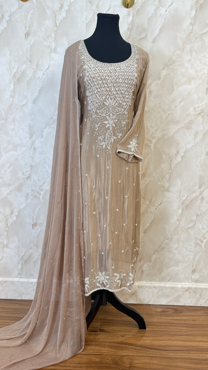 Pure chinnon plazo suit