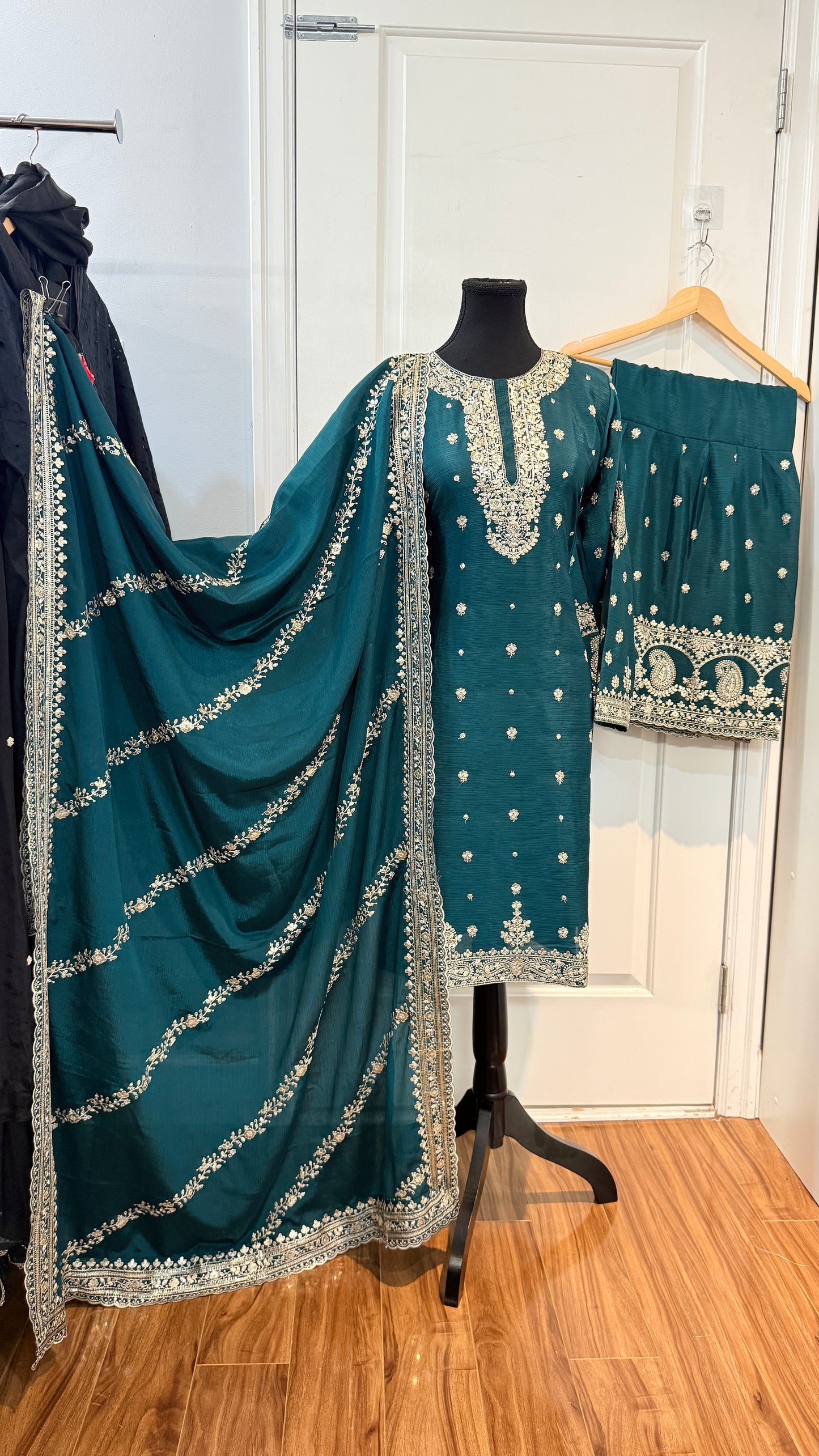 Chinnon embroidered garara suit