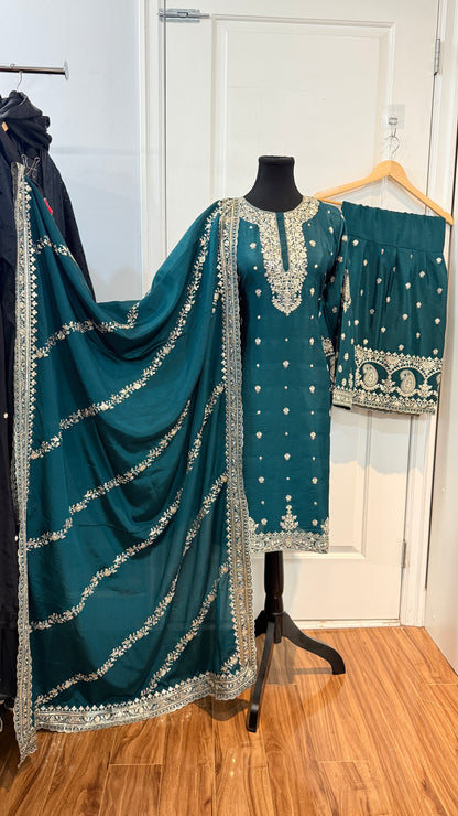 Chinnon embroidered garara suit