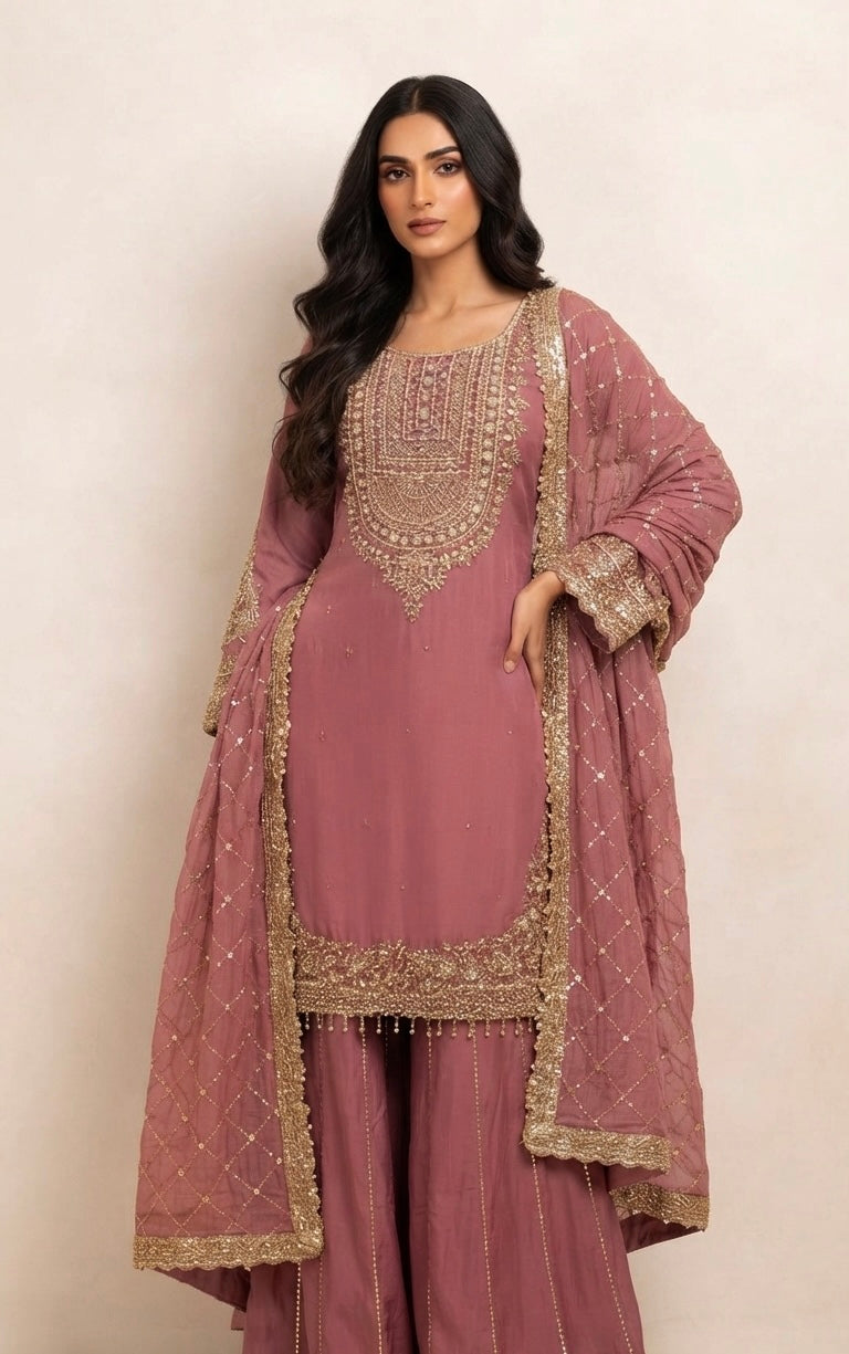 Crepe sharara suit SF471