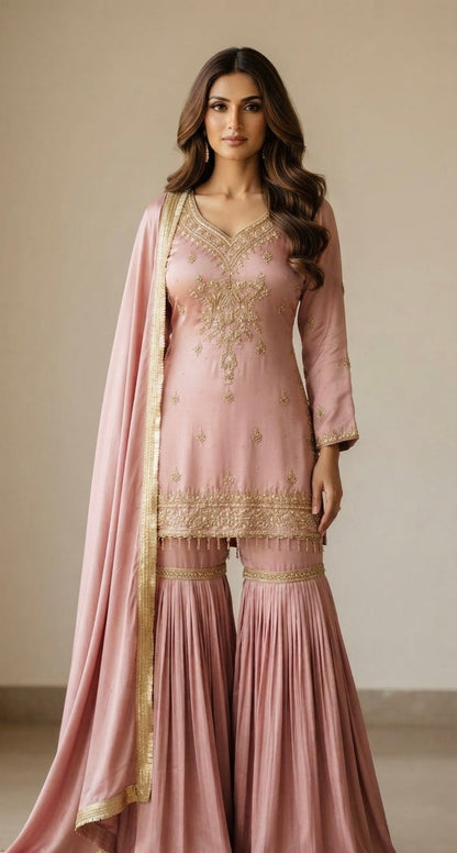 Chinnon party wear garara suit SF503