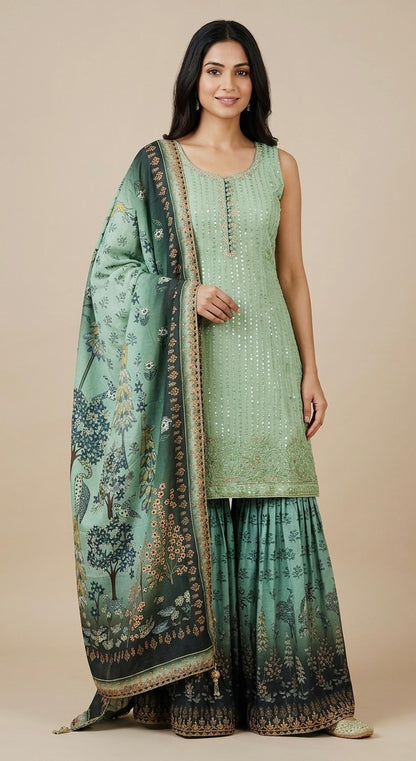 Beautiful garara suit (sleeves available )