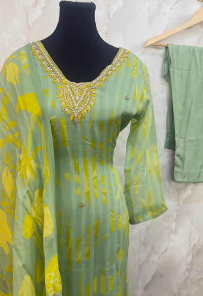 Pure organza pant suit