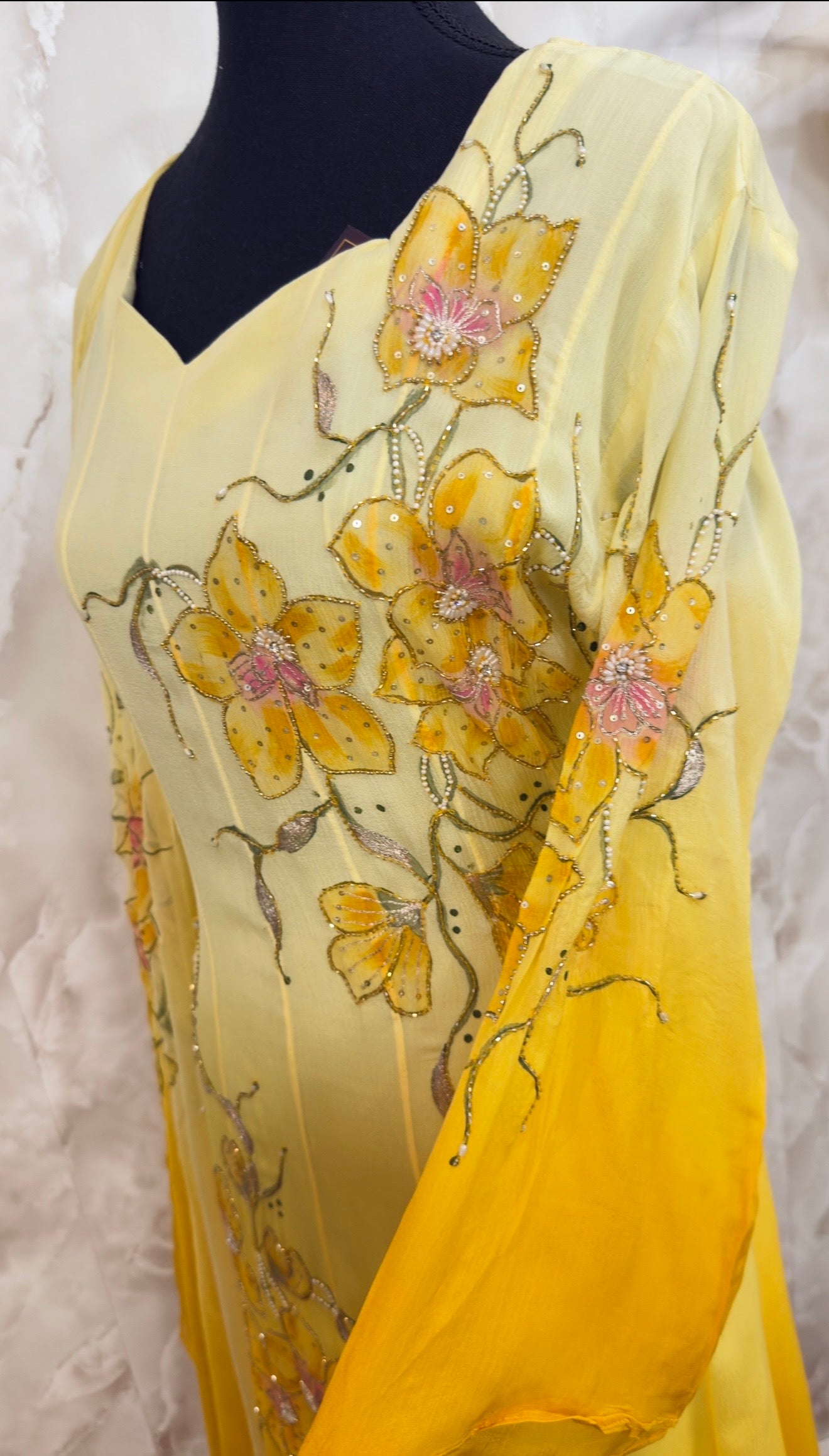 Pure chinnon party wear suit