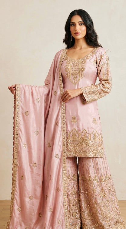 Fully heavy party wear sharara suit SF482