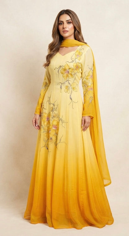 Pure chinnon party wear suit