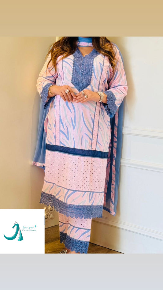 Pure cotton straight cut suit