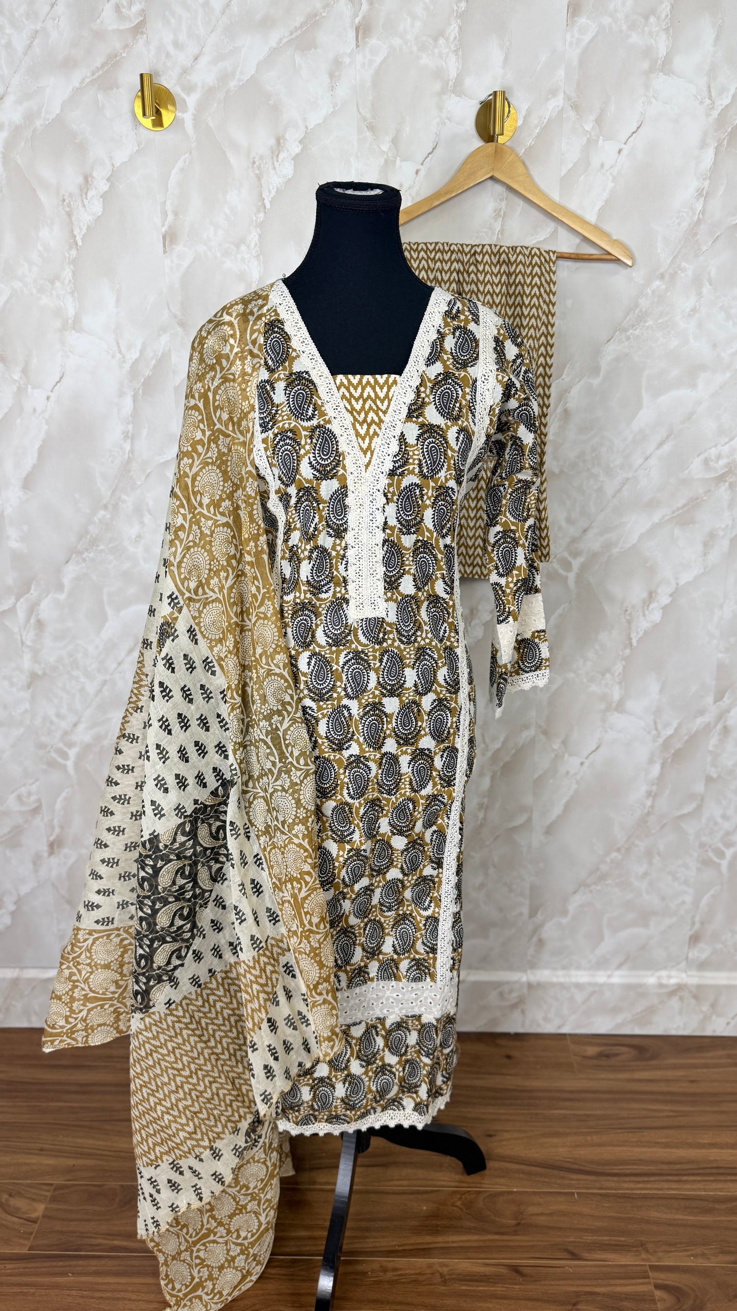 Pure cotton lace work suit