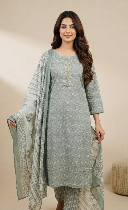 Pure cotton printed suit