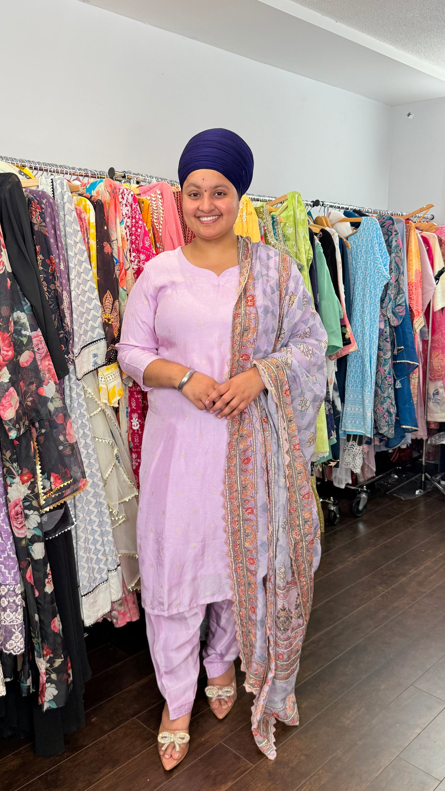 salwar suit with pure organza duptta