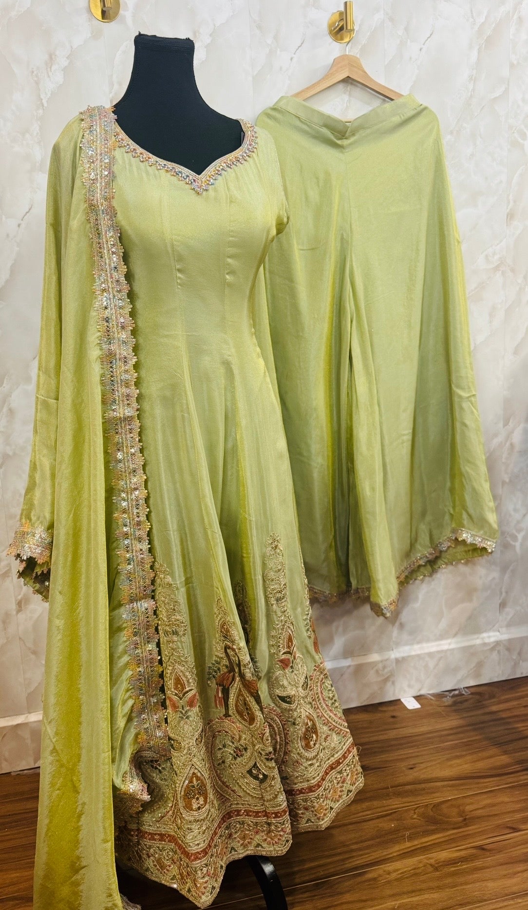 Shimmer silk anarkali suit SF501