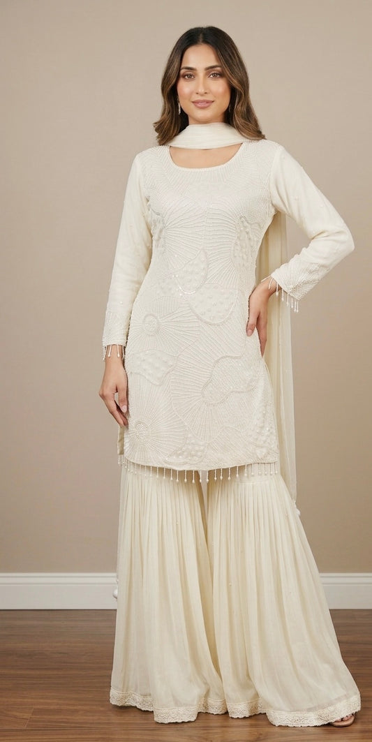 Pure chinnon garara suit