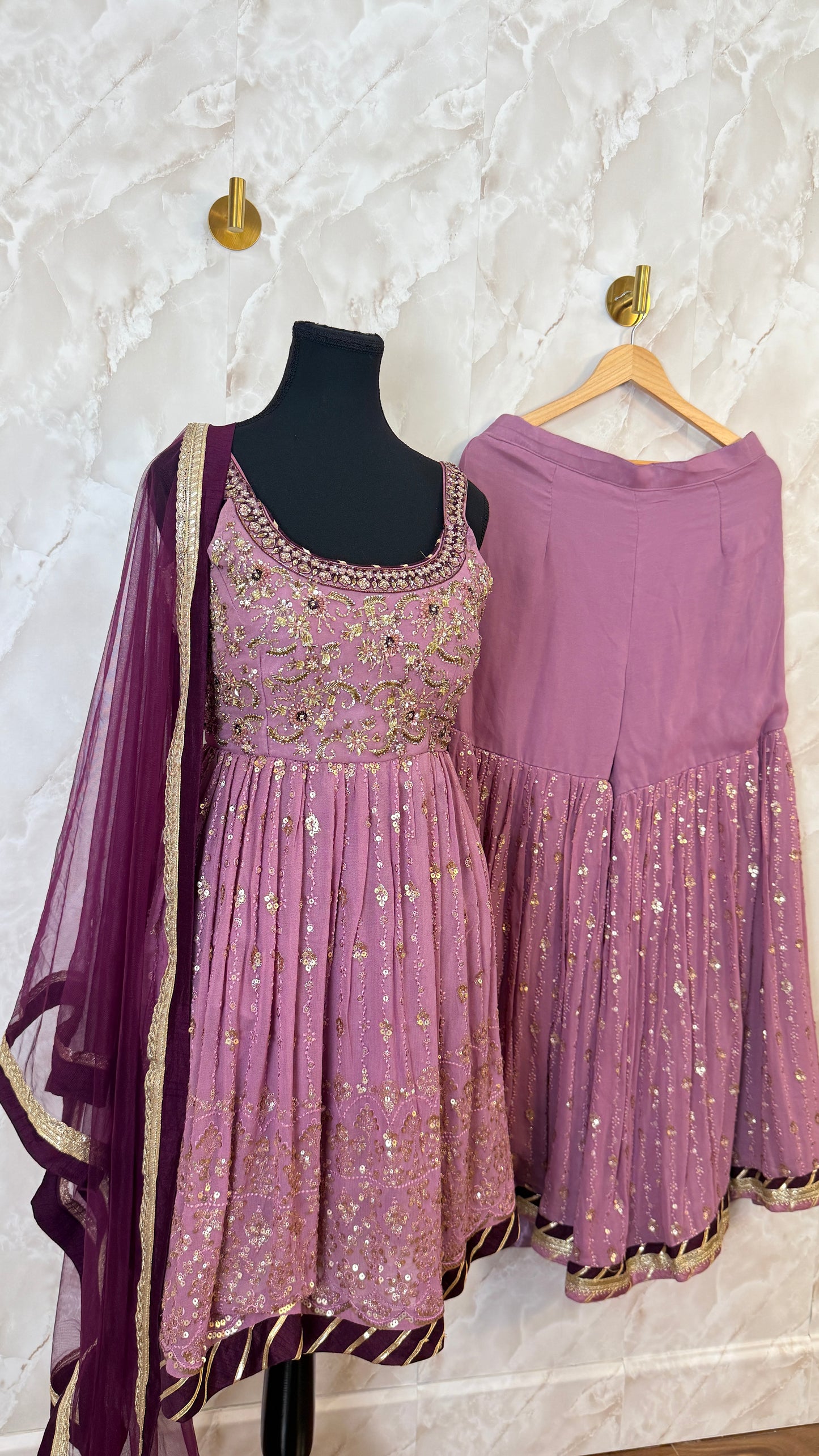 Heavy party wear peplum suit