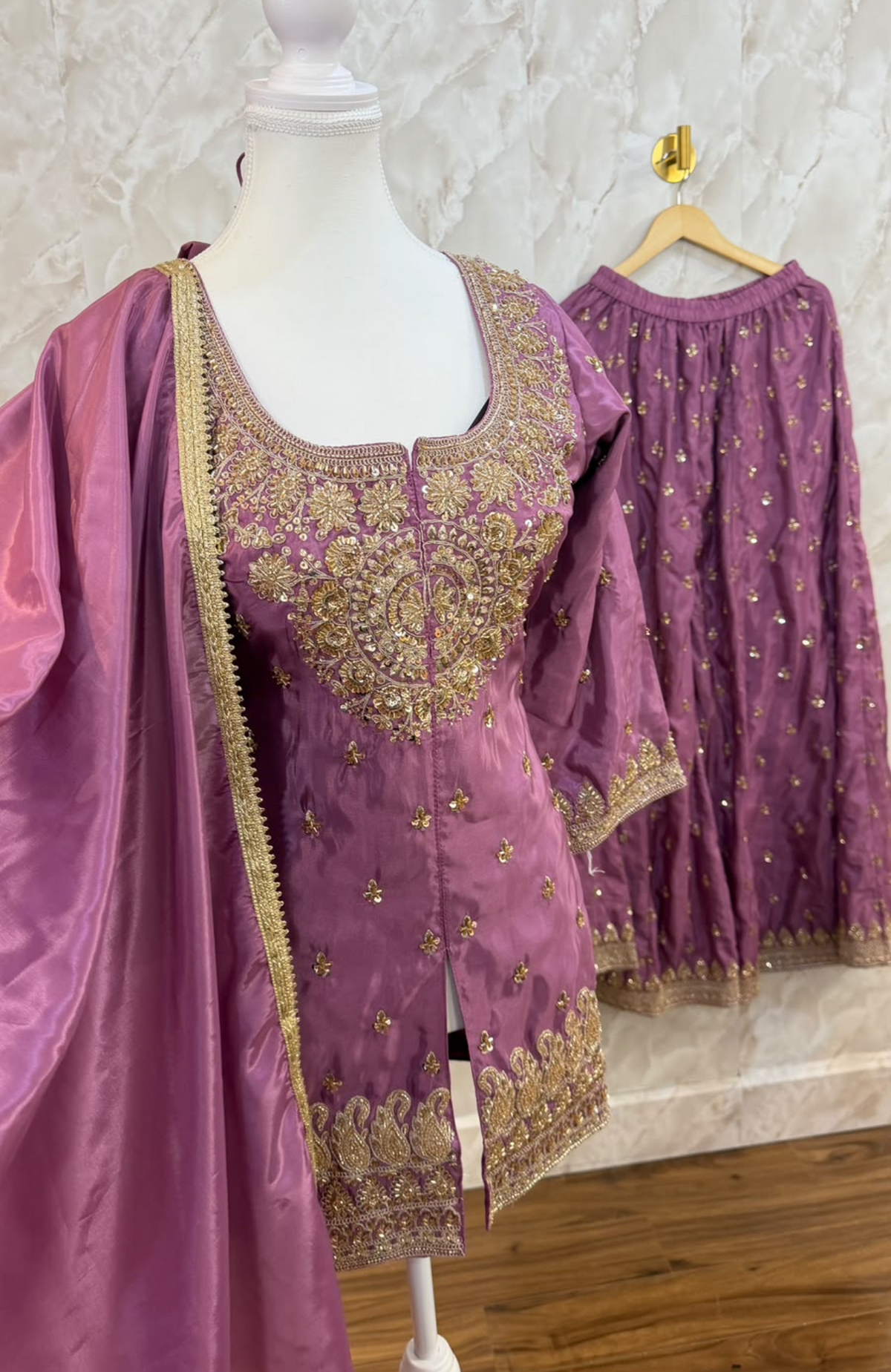 Embroidered sharara suit