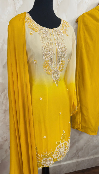 Pure chinnon plazzo suit