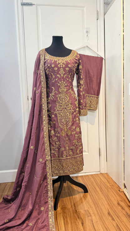 Fully embroidered party wear pant suit