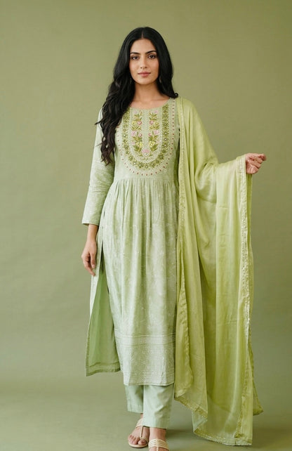 Rayon cotton nyra cut frock suit