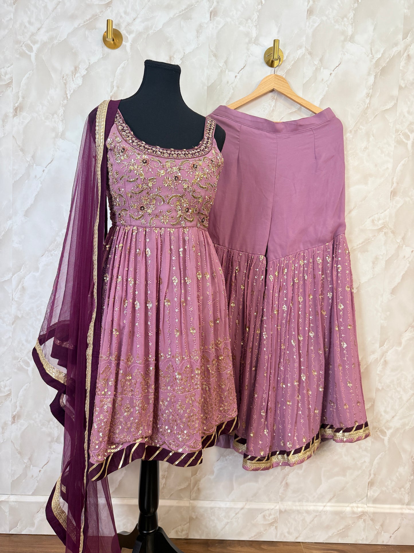 Heavy party wear peplum suit