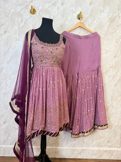 Heavy party wear peplum suit