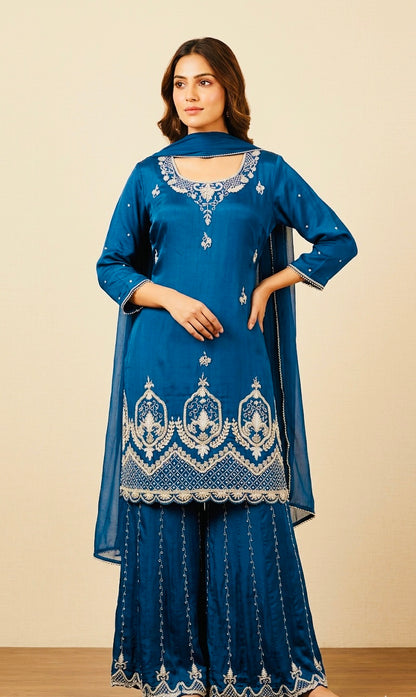 Pure chinnon garara suit