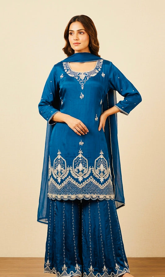 Pure chinnon garara suit
