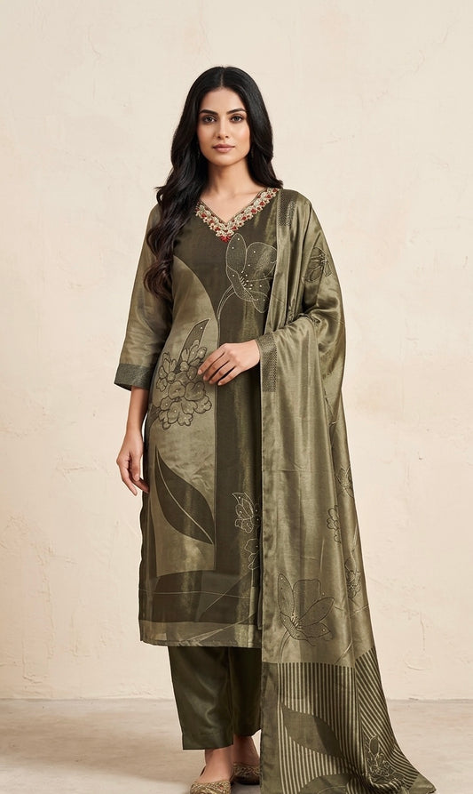 Shimmer silk pant suit