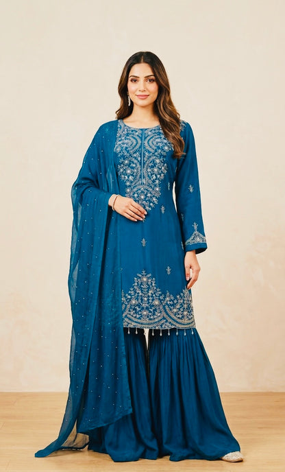 Pure crepe garara suit