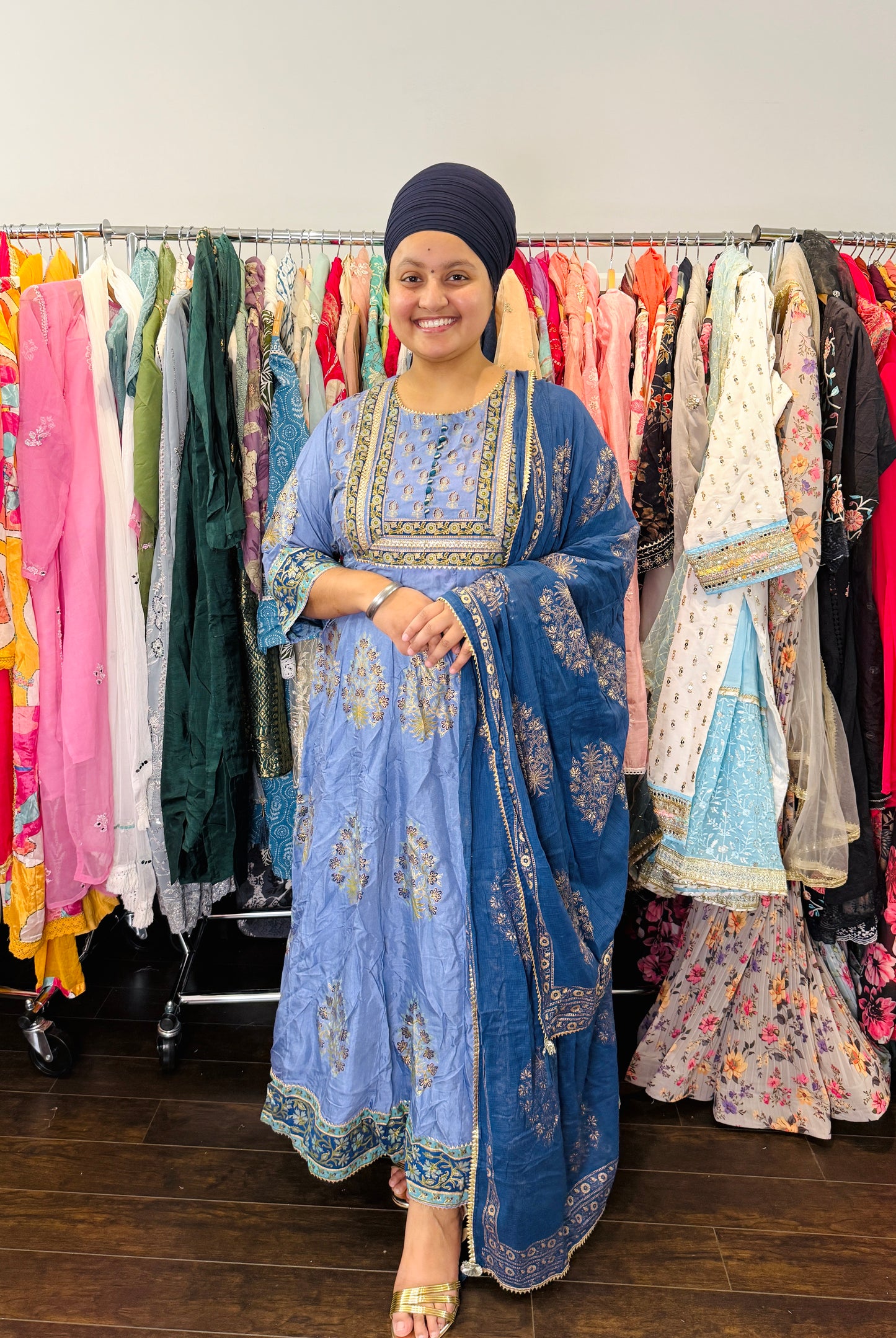 Anarkali with cotton duptta