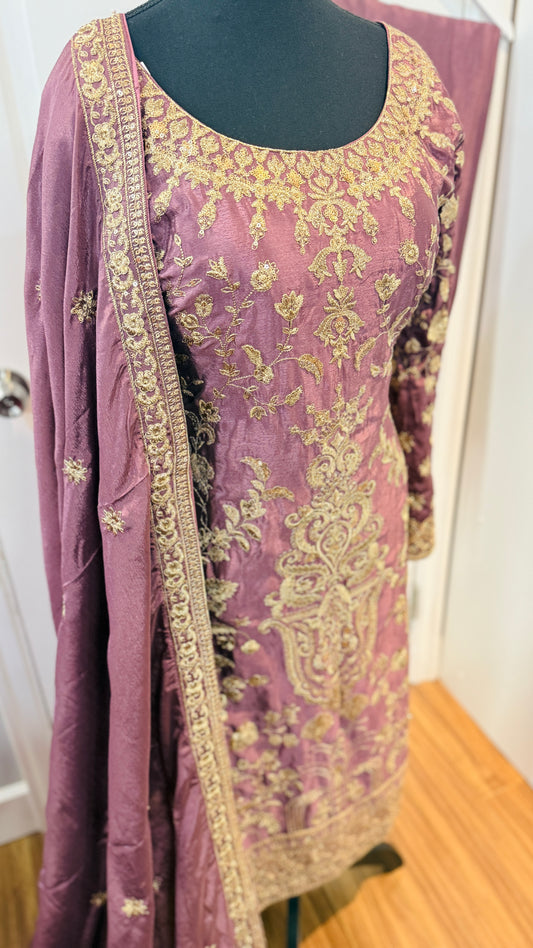 Fully embroidered party wear pant suit