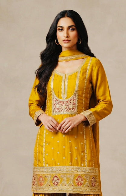 Shimmer silk garara suit SF463